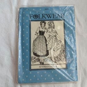 Uncut Folkwear Austrian Dindl Sewing Pattern - 2 dresses 2 blouses 1 apron